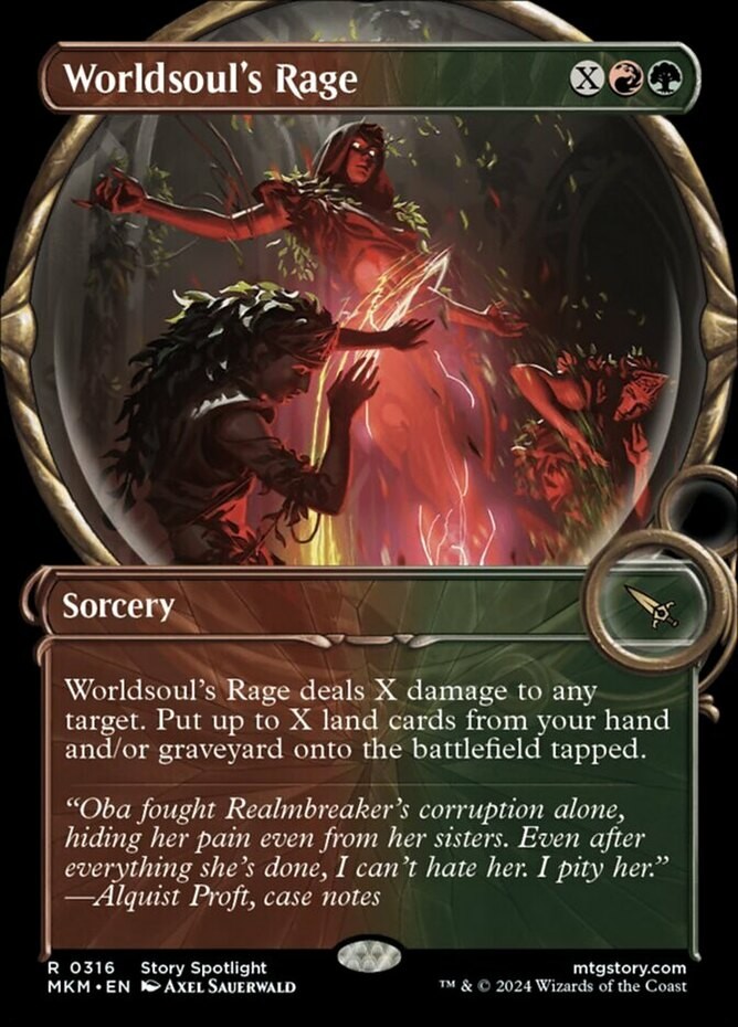 1x Worldsoul's Rage - Showcase NM-Mint, English Murders at Karlov Manor MTG Magi