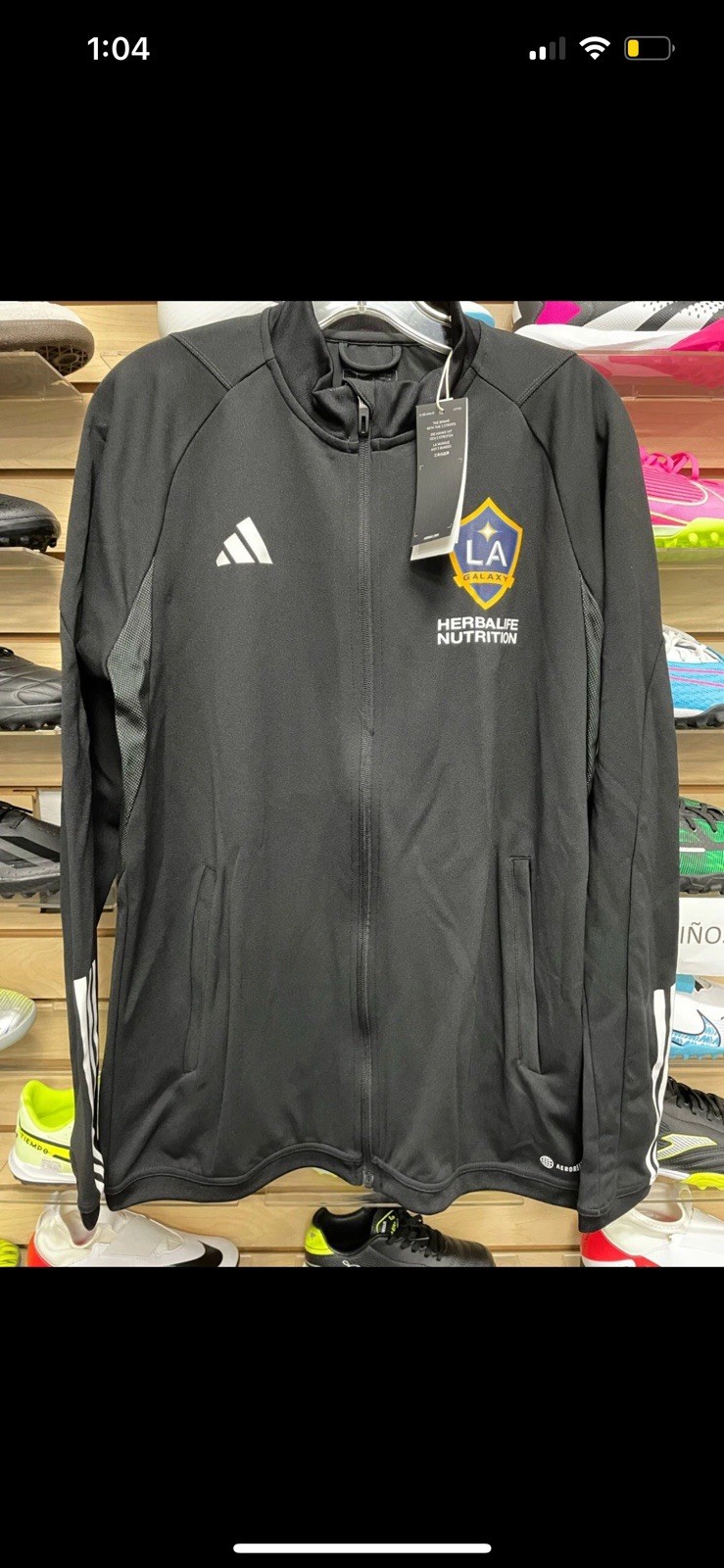 ADIDAS BLACK LA GALAXY FULL-ZIP AEROREADY TRAINING TOP HK7648 MENS SIZE L