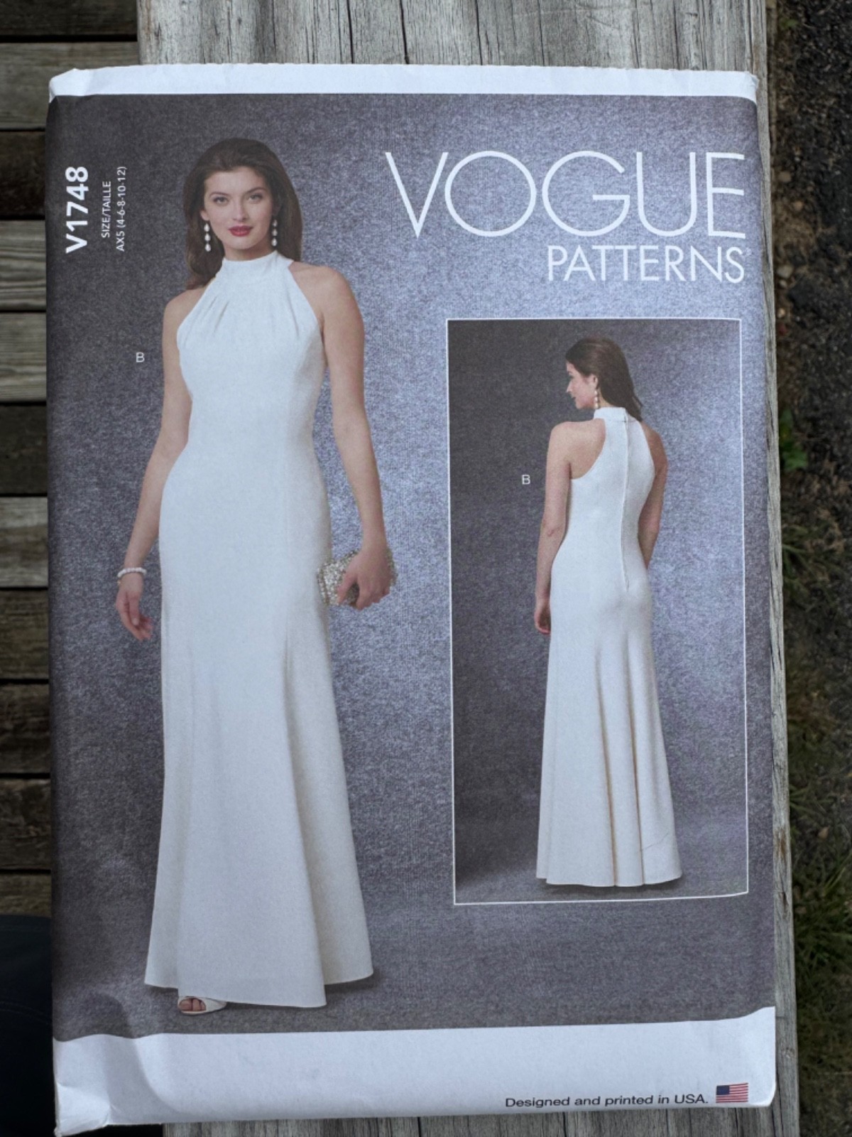 Vogue V1748  AX5 Special Occasion Very Easy Lined Dress Misses' sizes 4 - 12