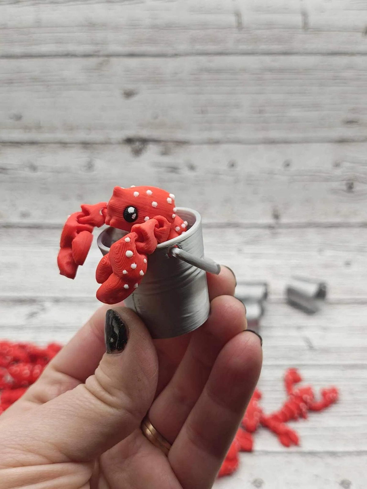 Wiggly Lobster Keychain Articulated 3D Printed Fidget Toy Sensory Bucket Gift