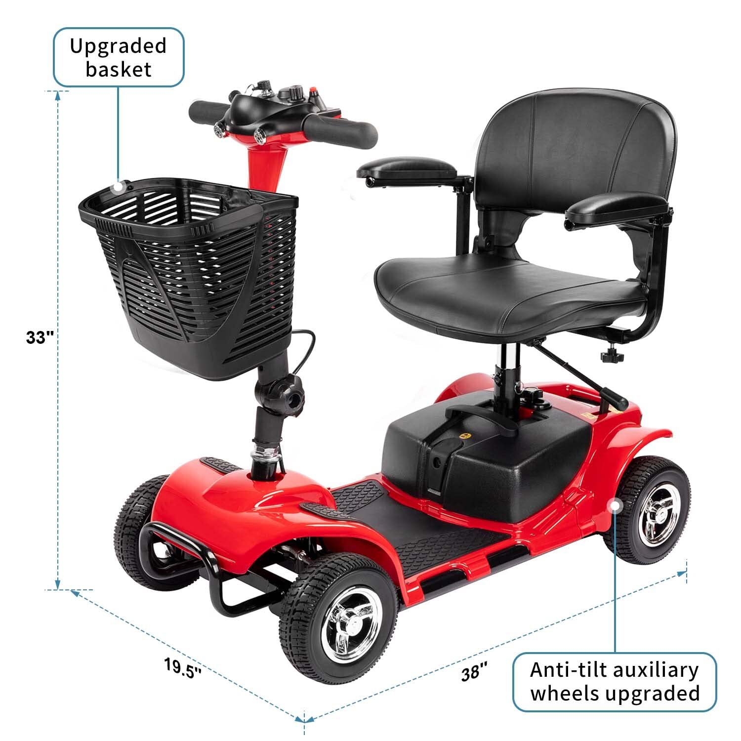 2024 4 Wheels Mobility Scooter Electric Powered Wheelchair Device for Adult Home