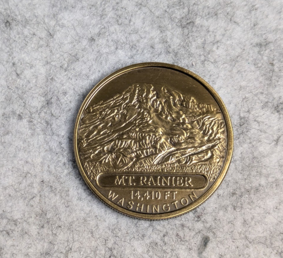 Mountain Climber Mt. Mount Rainier Washington Summit Challenge Token Coin