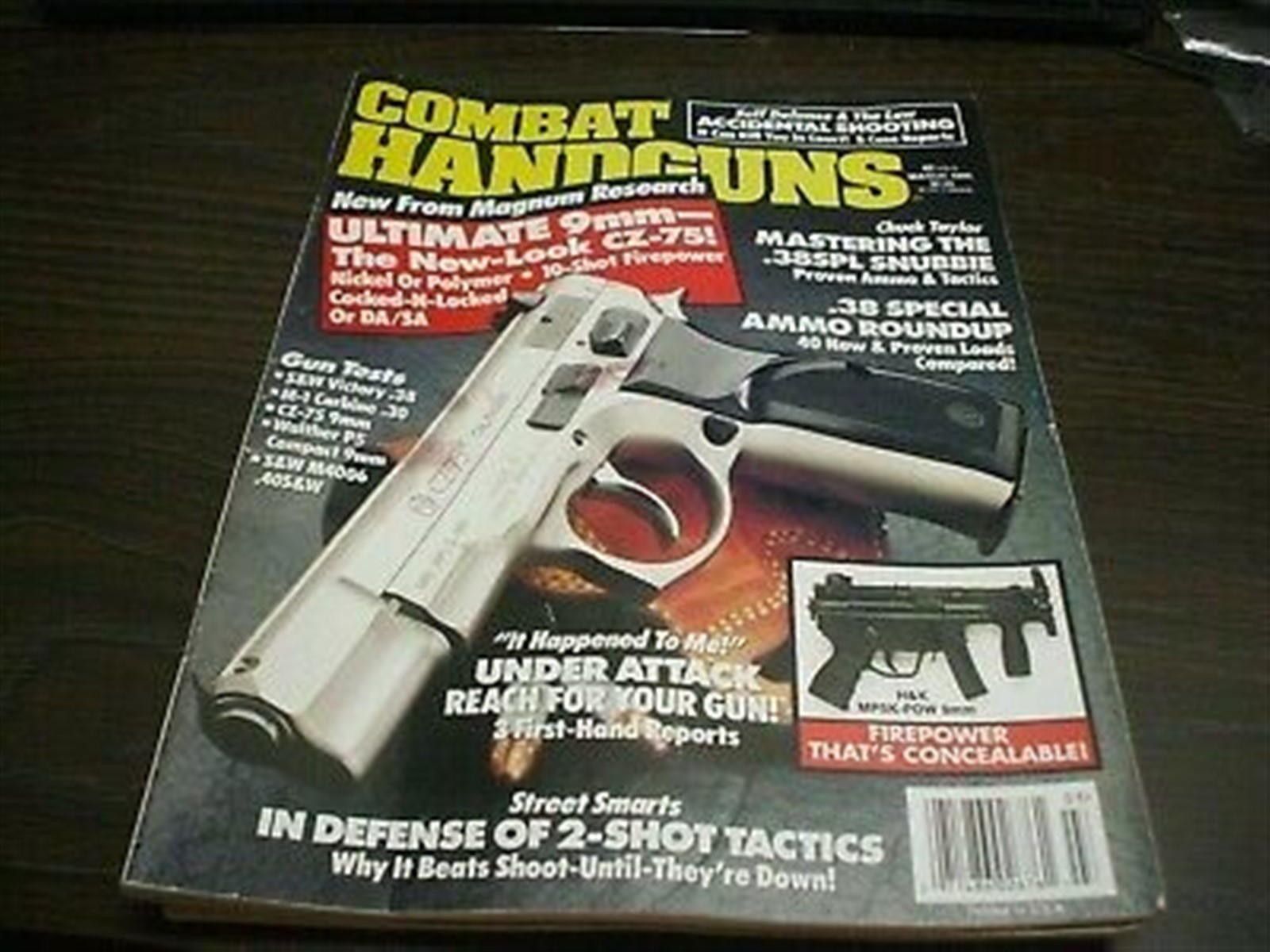 COMBAT HANDGUNS Gun Magazine - March 1995