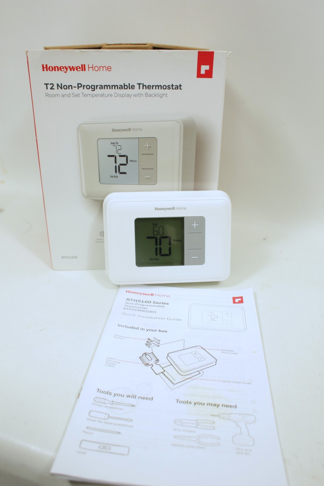 Honeywell Home T2 Digital Non-Programmable Thermostat RTH5160D Backlit Display