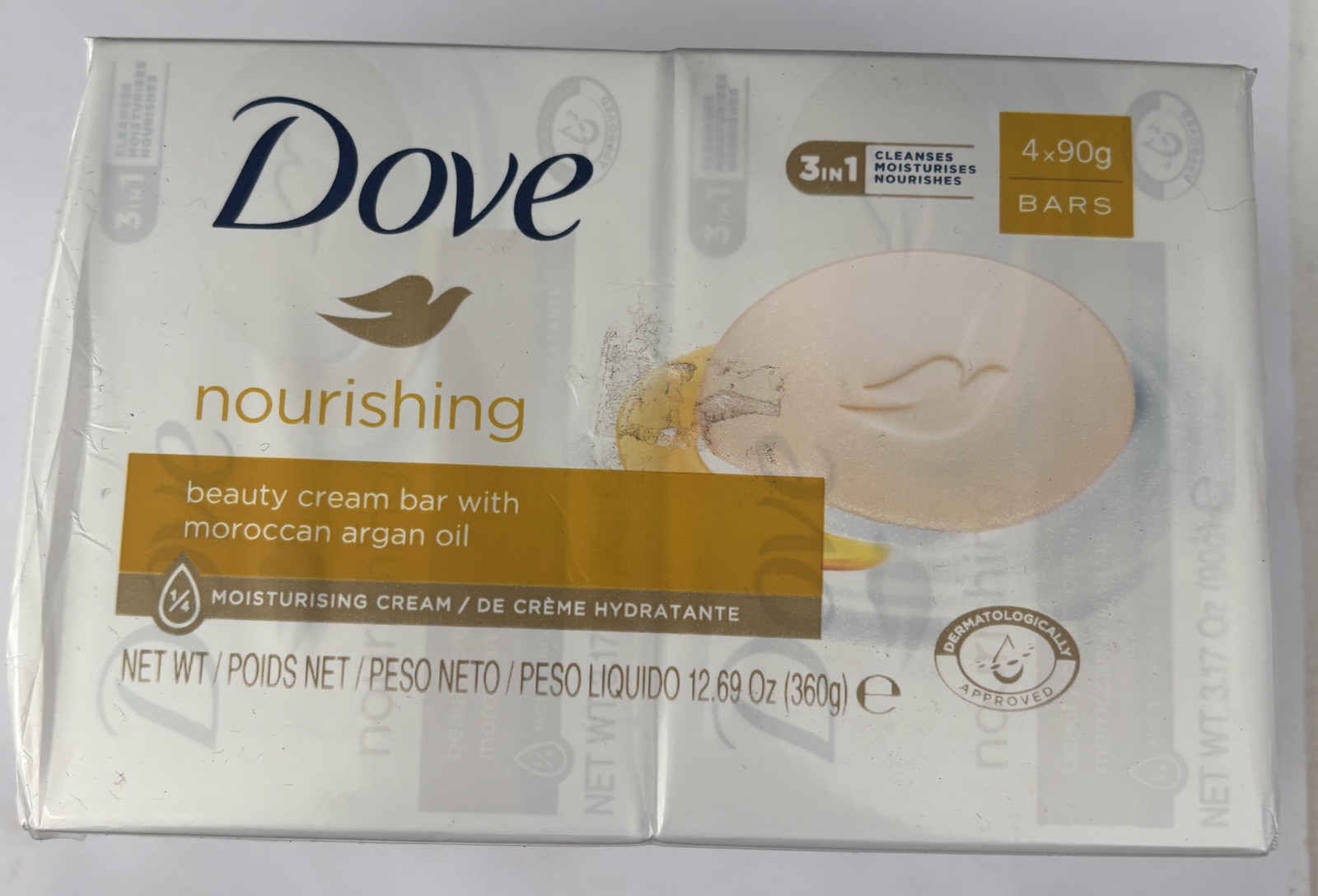Dove Nourishing Beauty Cream Bar with Moroccan Argan Oil 4 x 90g