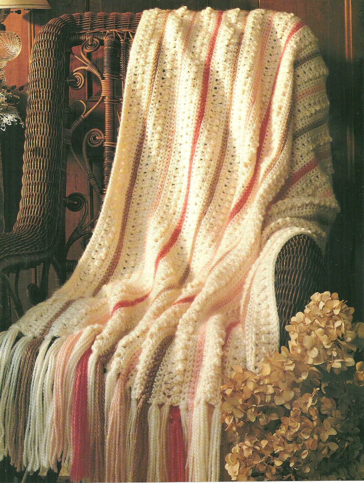 Soft Stripes Afghan Crochet Pattern INSTRUCTION PAGES  45"x61"
