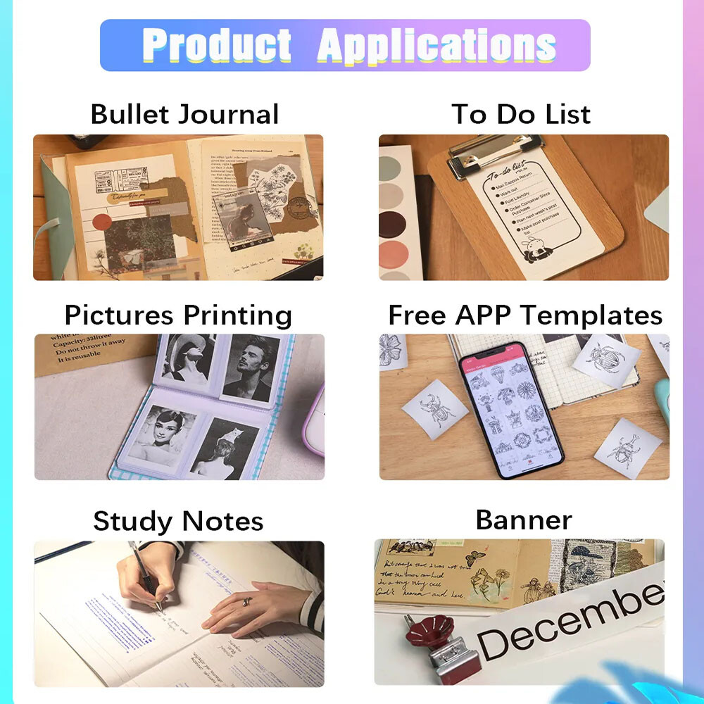 Phomemo T02 Portable Sticker Maker Printer Inkless Mini Photo Thermal Printer