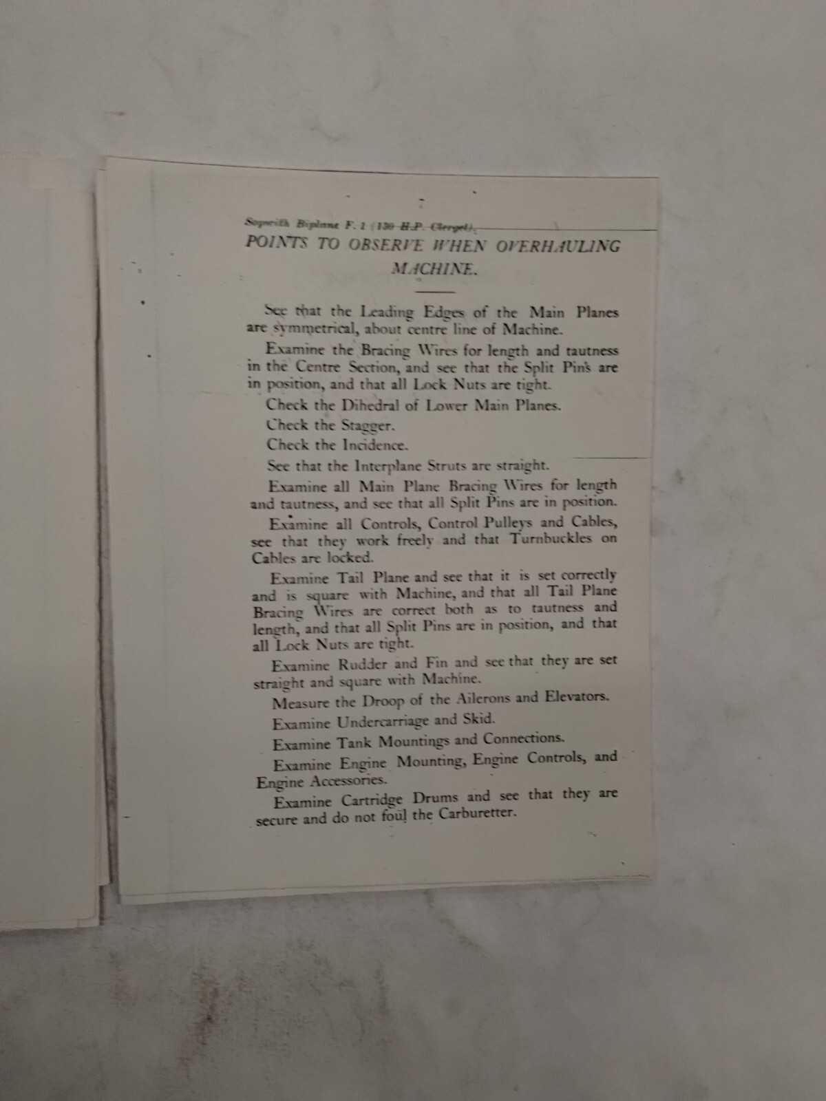 Sopwith Biplane F.I. (130 H.P. Clerget) Rigging Notes-Copy