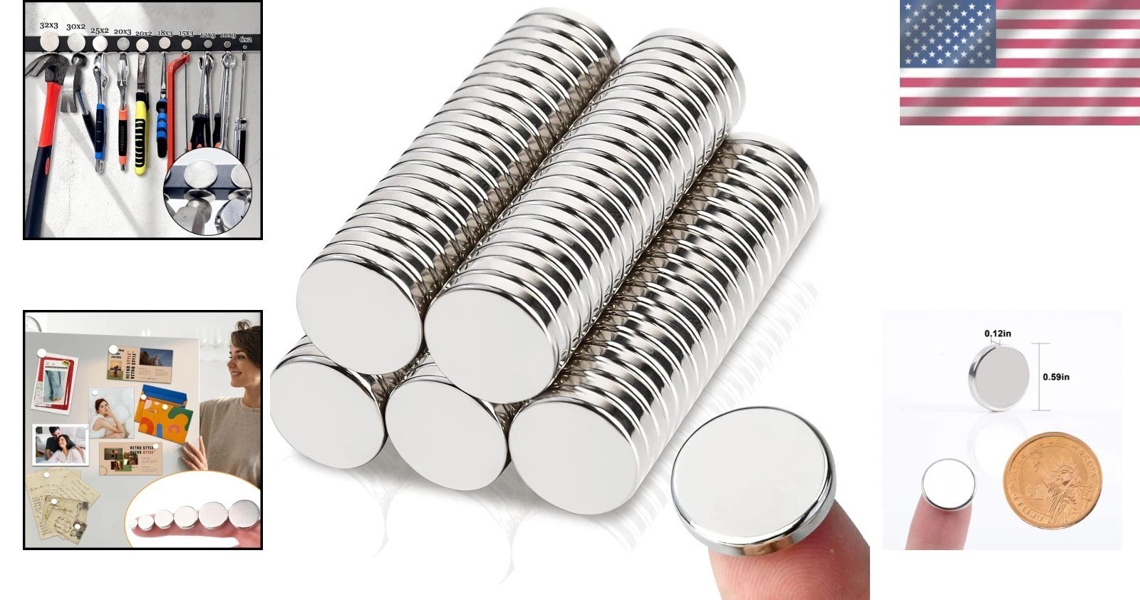 Small Decorative Magnets - Craft & Fridge 100pc