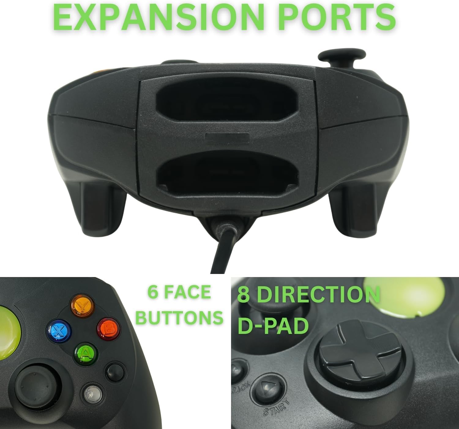 Old Skool compatible with Xbox Controller S-Type Wired Game Pad - Black