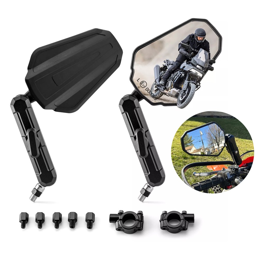 Adventure Motorcycle Rearview Mirrors Adjustable For Dirt Bike Dual Sport M10 M8