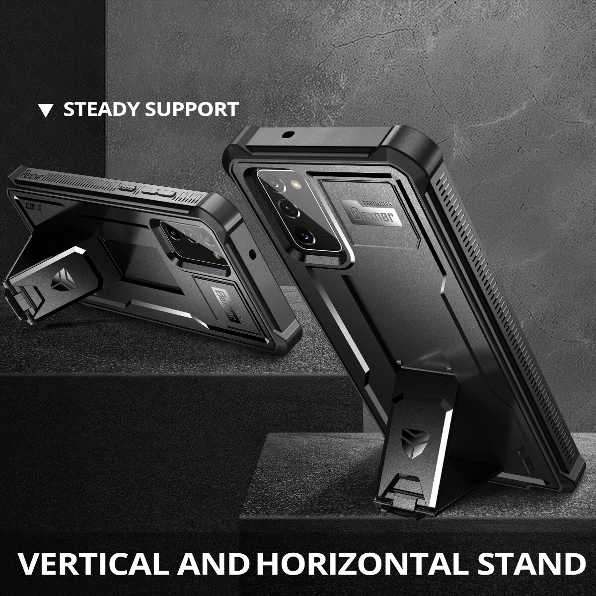 Dexnor Full Body Shockproof Case for Samsung Galaxy Note 20 Built-in Kickstand