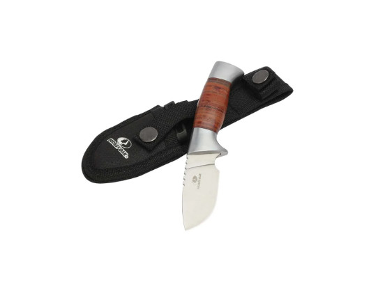 Mossy Oak Fixed 3" Blade Knife, Leather Wrapped with Sheath
