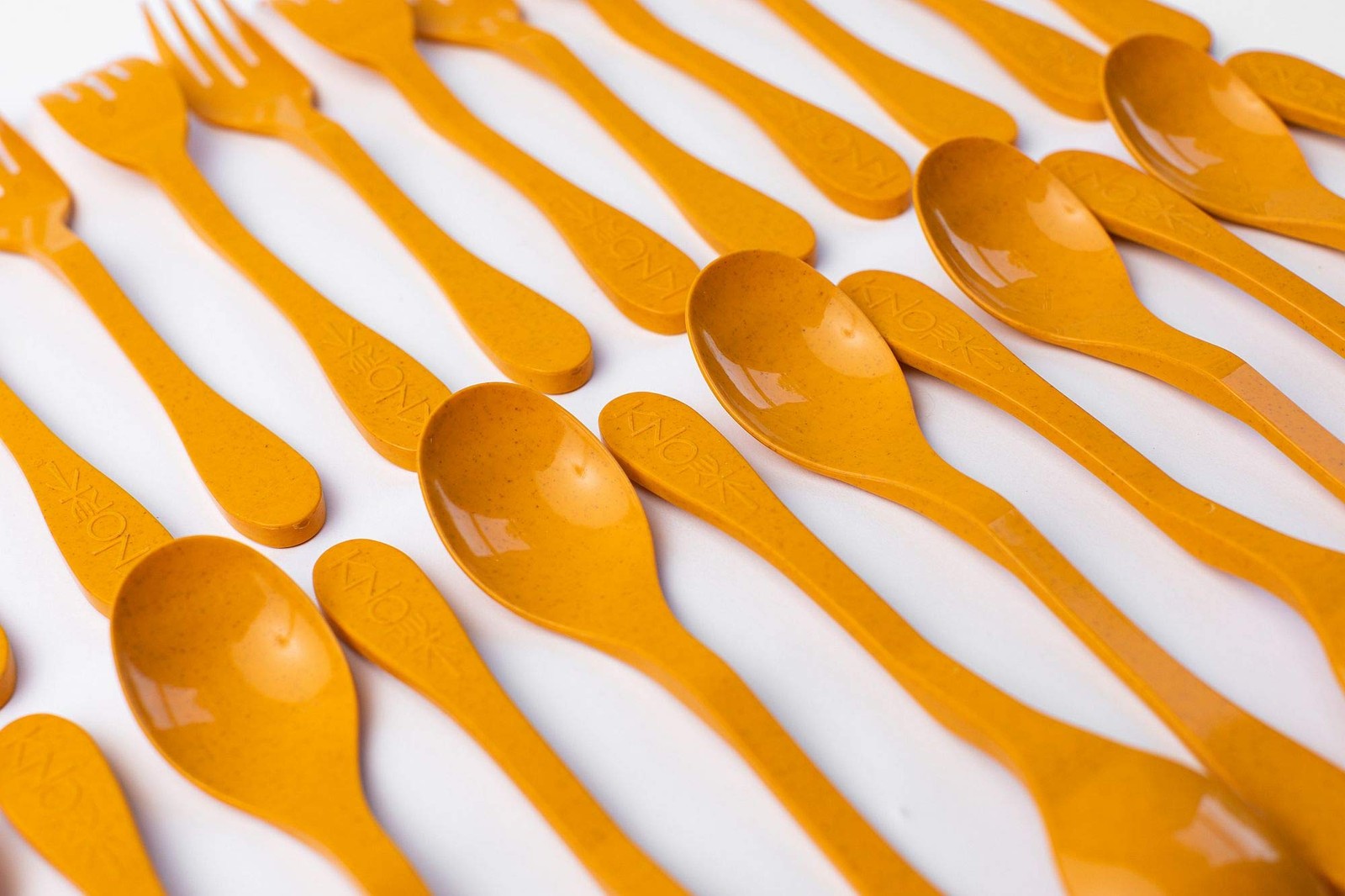 Eco Plant Based 24 Pack Reusable Flatware Set (Orange)