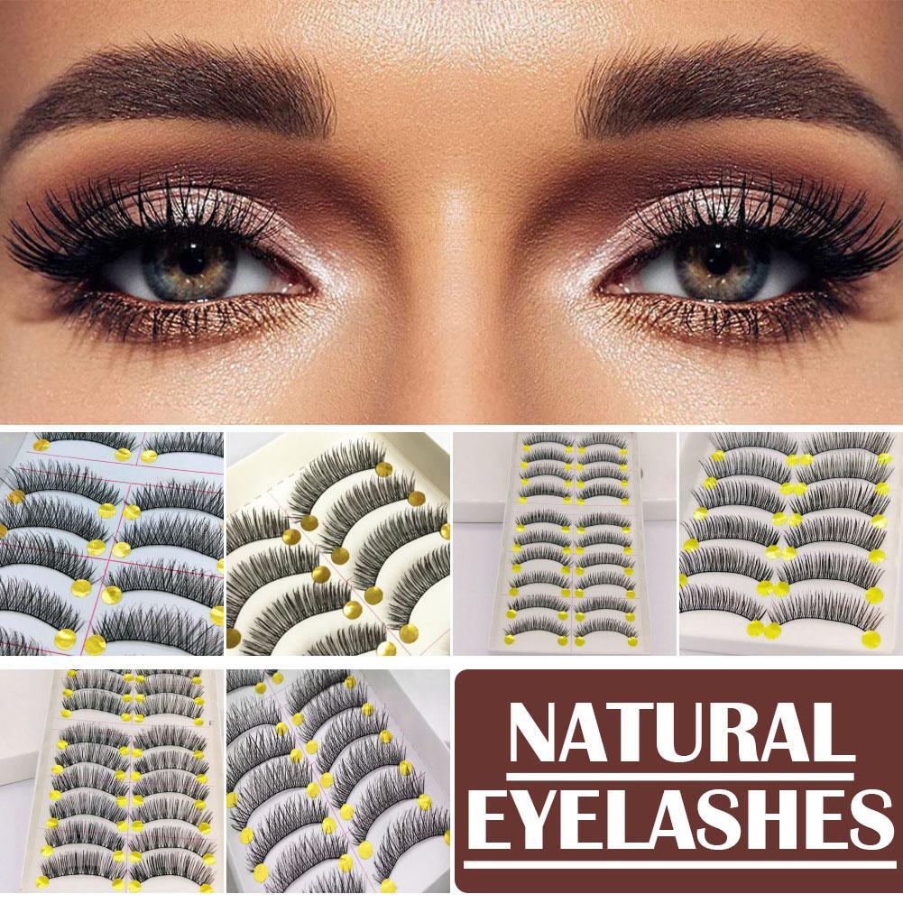 10 Pairs Fake Eyelashes Are Naturally Thick, Criss Crossing And Messy Eyela J1C2