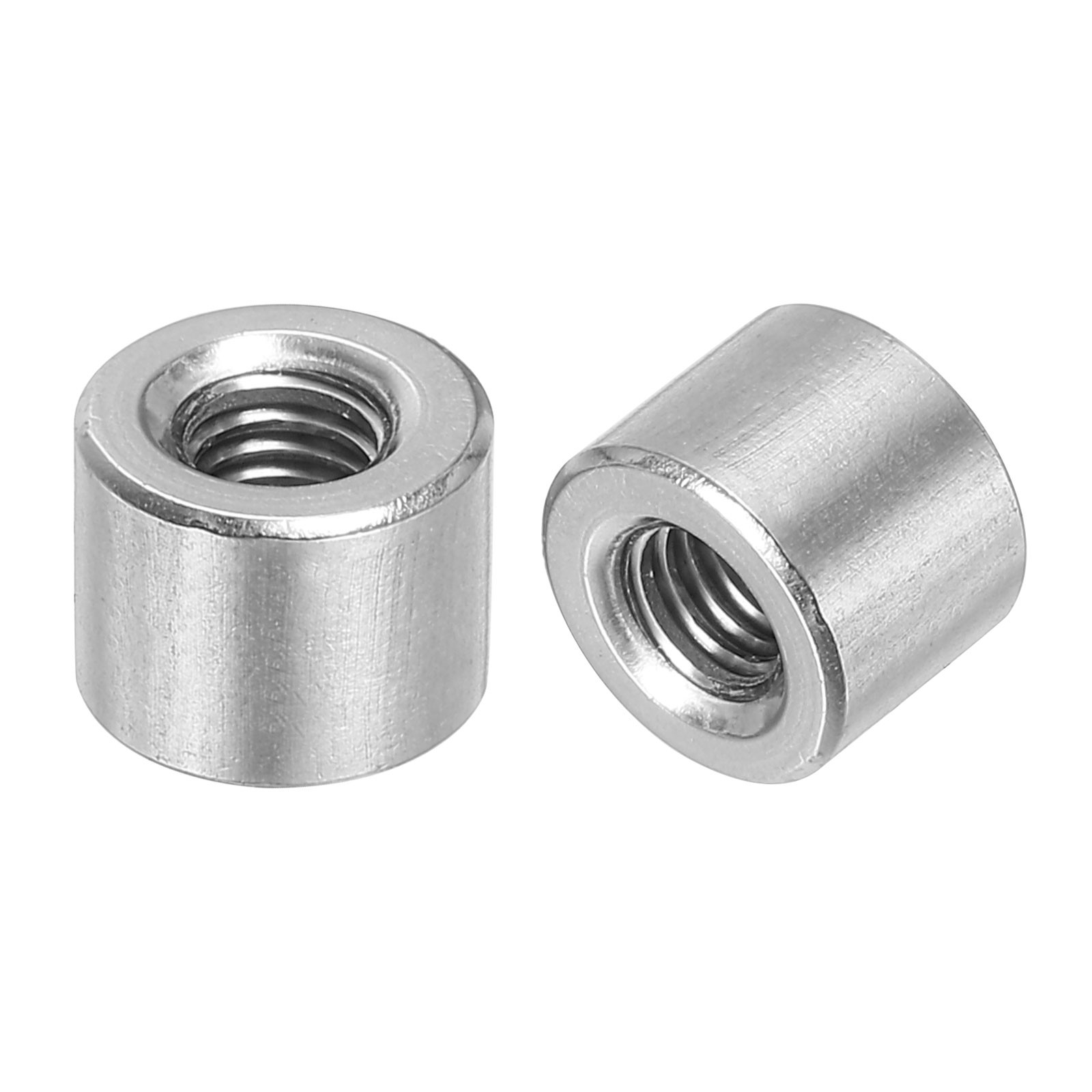 10Pcs Round Connector Nuts, M5x8x10mm Coupling Nut Sleeve Rod Bar Stud Nut