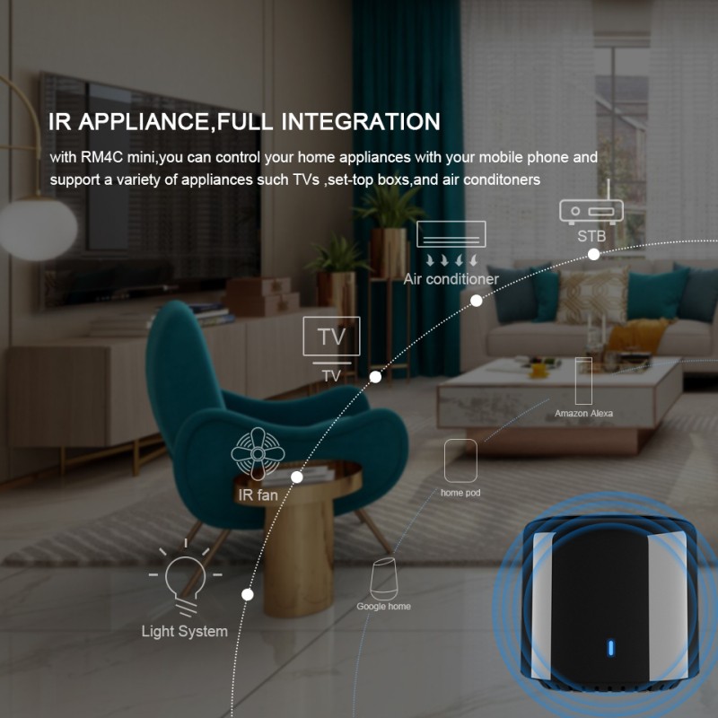 Smart WiFi IR Wireless Controller Broadlink RM4C Mini for Alexa Google Home