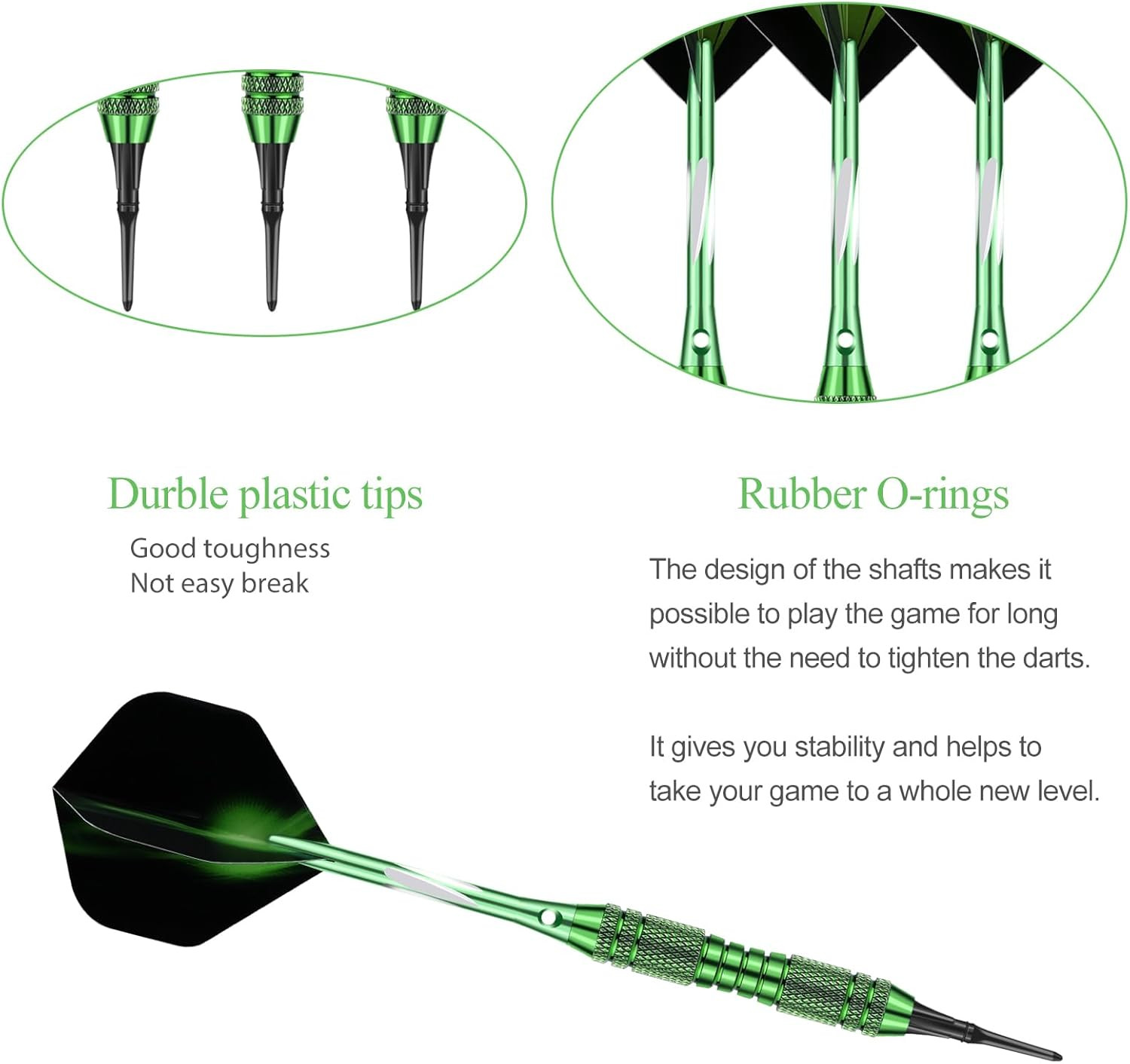 Soft Tip Darts Set 18/20 Grams - Professional Darts Plastic Tip with Brass Ba...