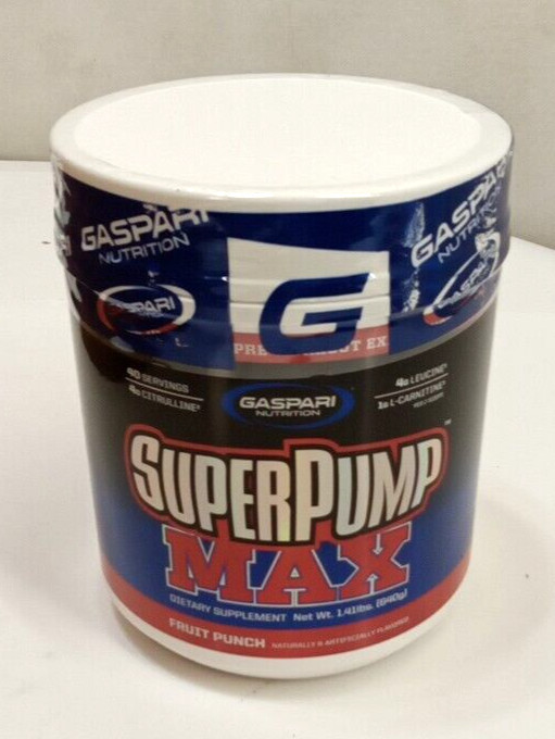 Gaspari SuperPump Max Pre-Workout Supplement Fruit Punch Flavor 640g 40 Servings