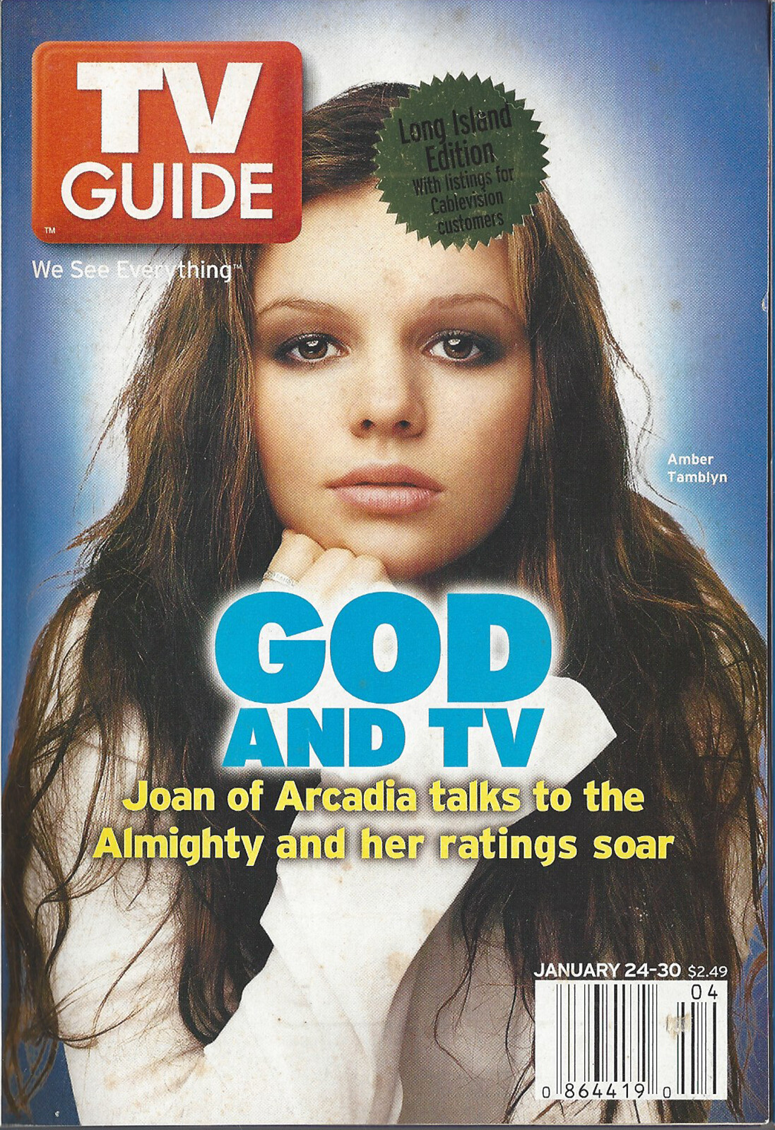 2003 TV GUIDE January 24 - 30 GOD and TV Long Island Edition NO LABEL