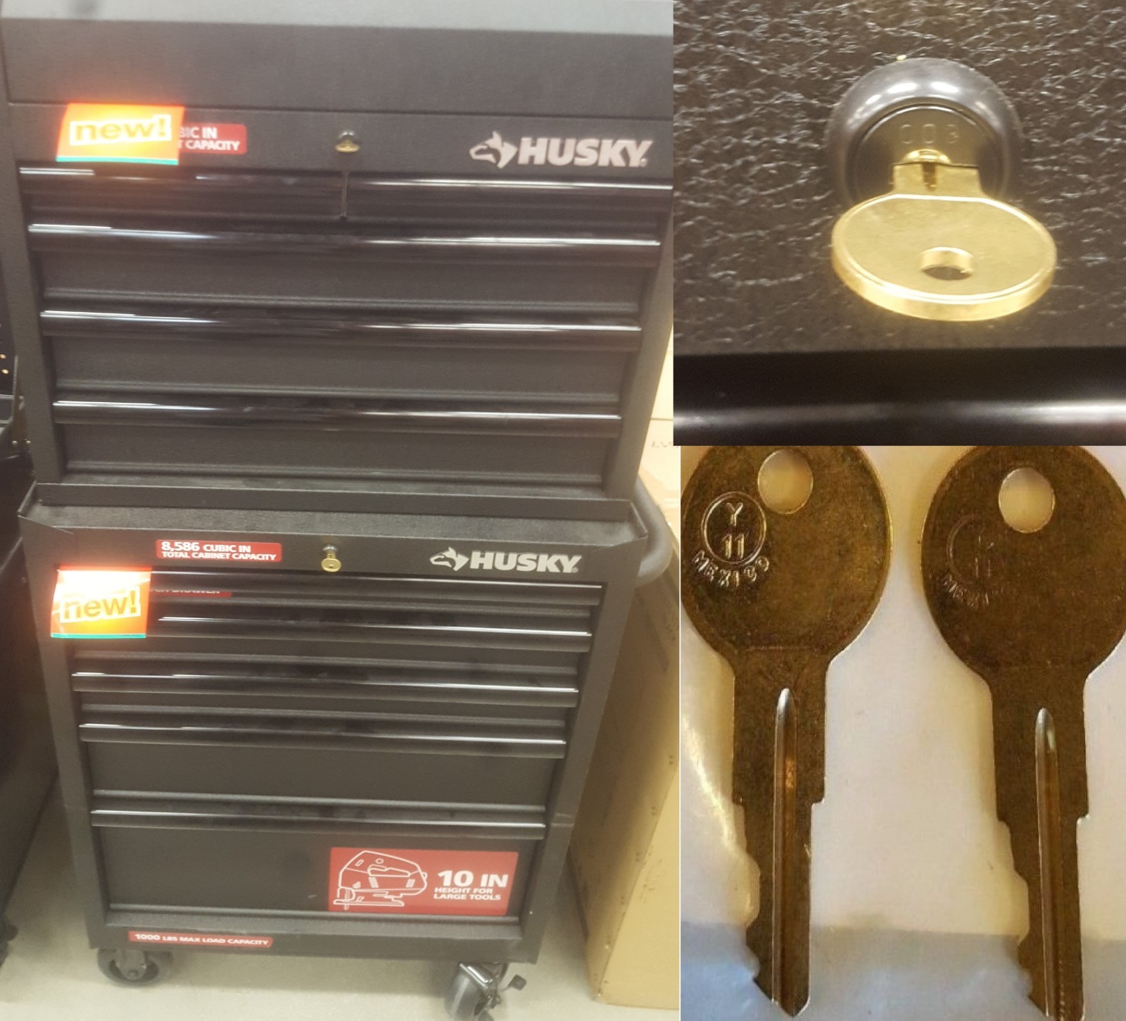 T03 KEY 2 NEW KEYS FOR HUSKY TOOL BOX KEY CODE T03, Home Depot toolboxes