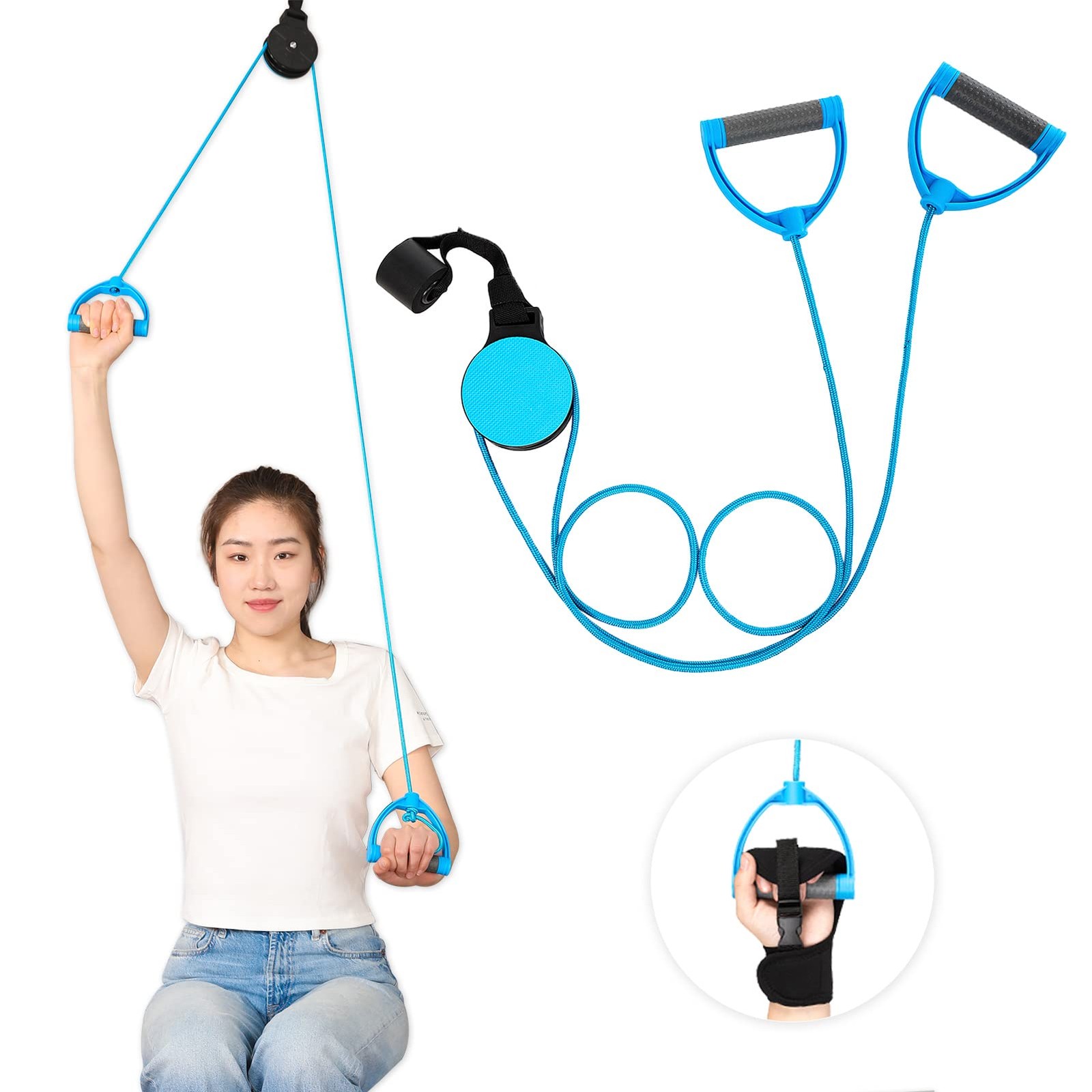 Shoulder Pulley for Physical Therapy,Over the Door Pulley Rehab Exerciser for...