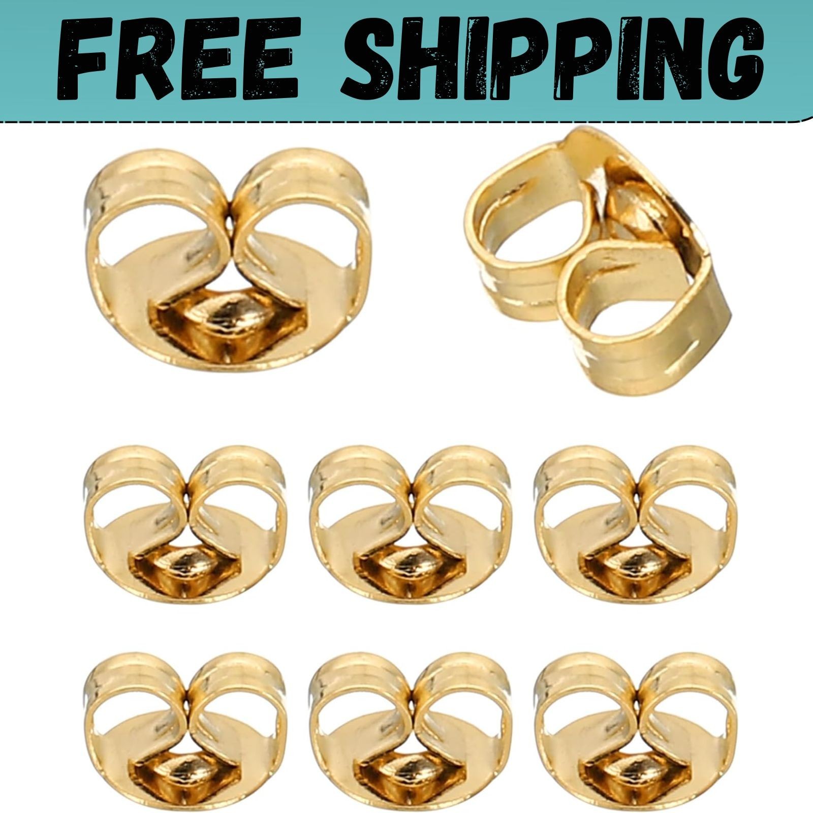 8 Pcs 14K Gold Earring Backs Replacement Ear Locking for Stud Earrings Heavy Dr