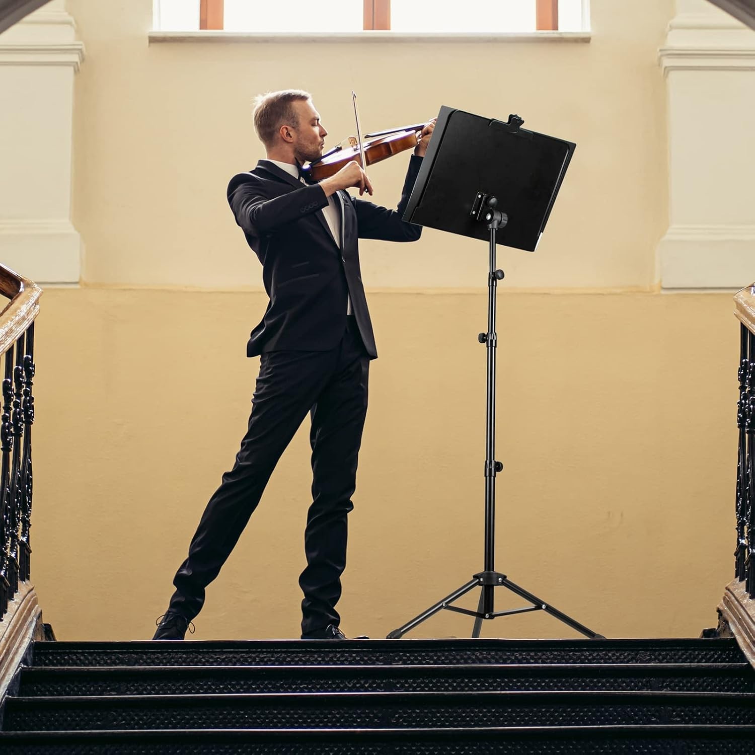 Portable Metal Stand with Adjustable Height & Carrying Bag