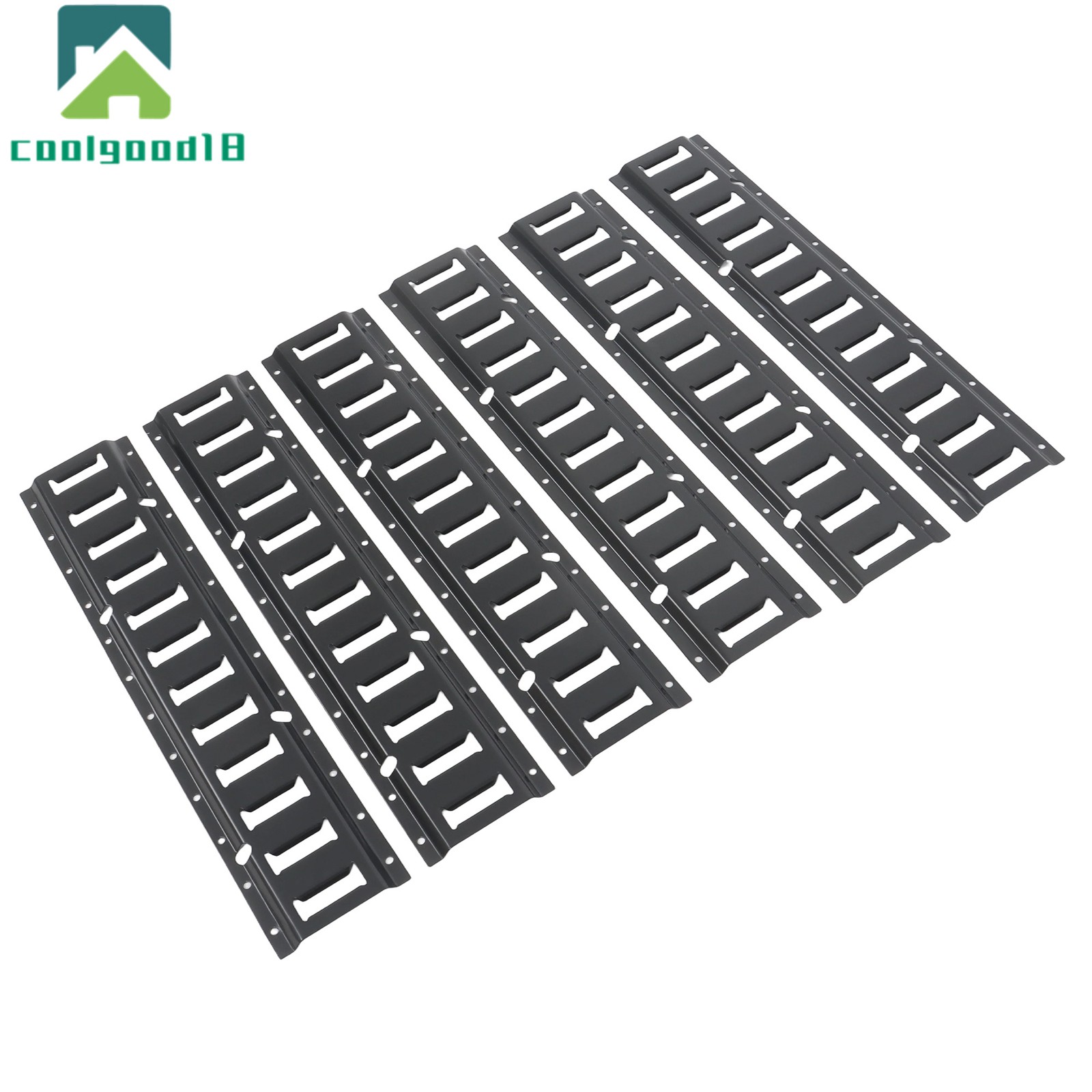 Black 6 Pack 2' E Track Tie Down Rail Kit Steel Rail Enclosed Cargo Trailer