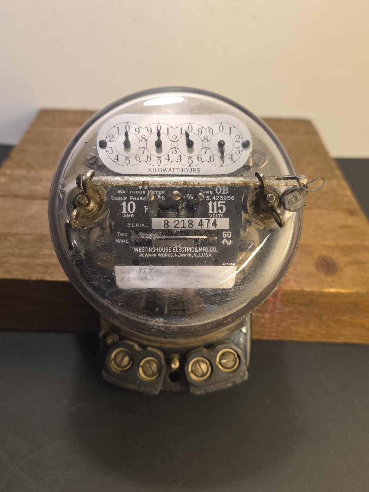 Vintage Westinghouse Watthour Meter 10 Am 115 Volts