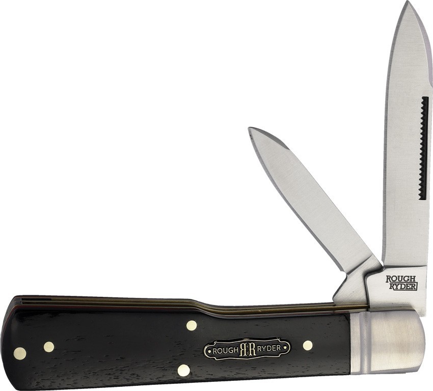 Rough Rider Bearhead Gunstock Black Smooth RR2569 Stainless Wood Folding Knife