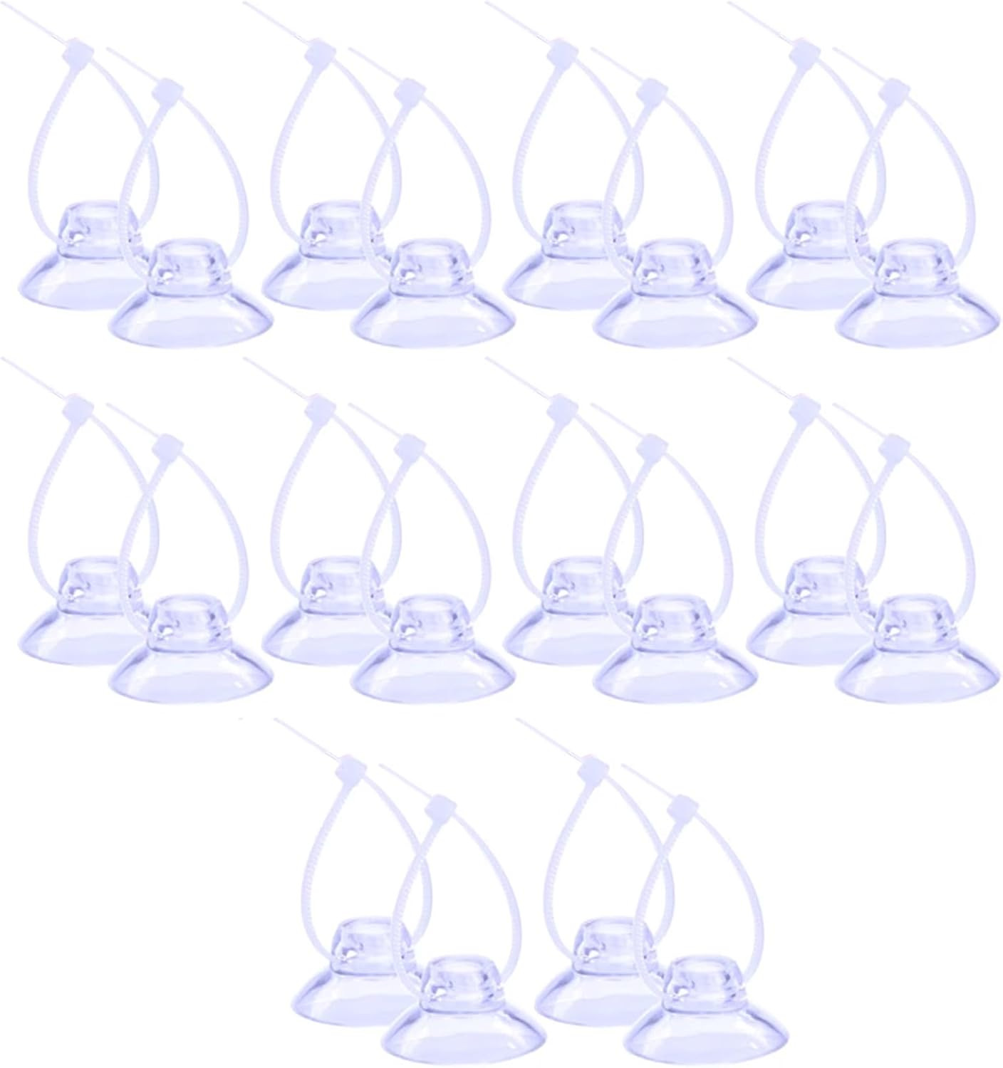 20PCS Aquarium Suction Cups with 20PCS Adjustable Cable Ties for Plants, Planter