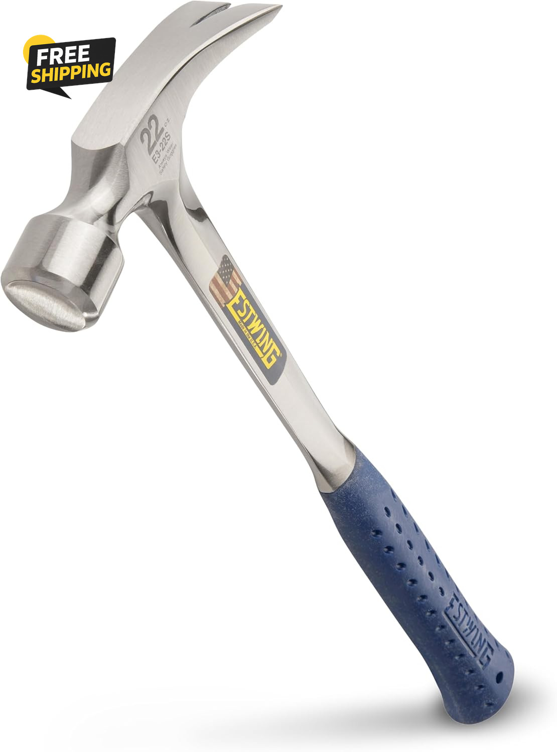 Framing Hammer - 22 Oz USA Made Long Handle Straight Rip Claw Hammer