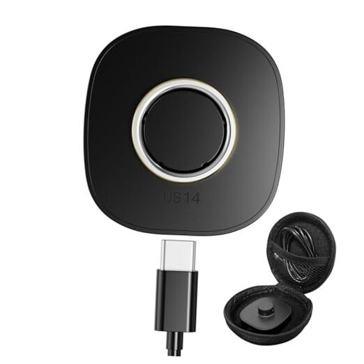 Compatible with Oura Ring 4 Charger with Storage Case, Size 14 Black Charger