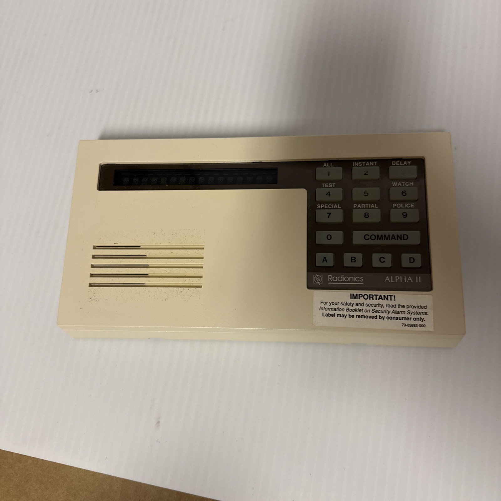 Radionics D1252 Alpha Numeric Keypad