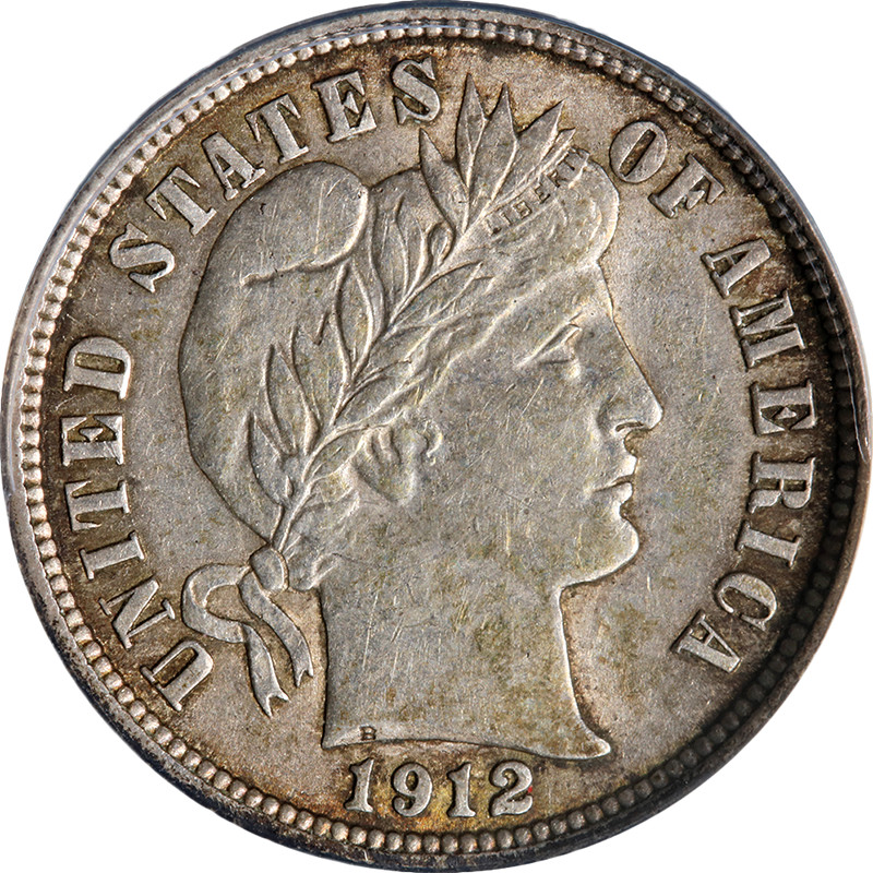 1912-P Barber Dime ANACS AU58 Nice Eye Appeal Strong Strike