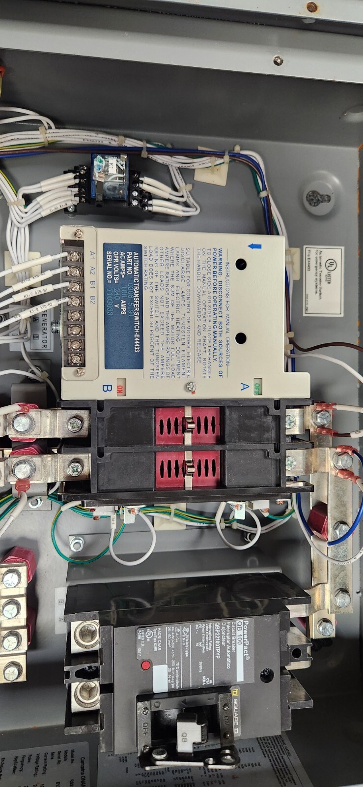 Cummins Onan RSS100-6868 100A 240VAC 1PH 2P Automatic Transfer Switch