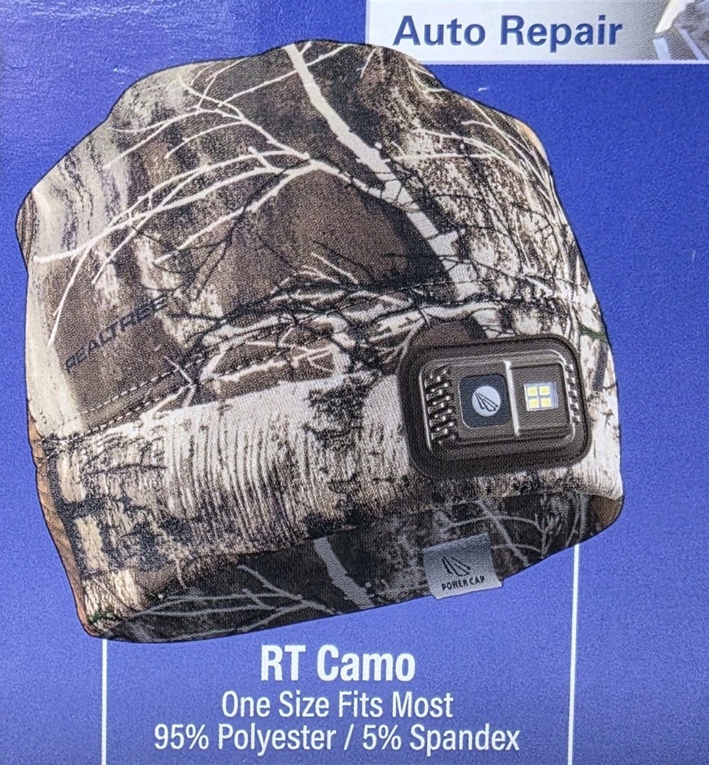 RealTree APX Camo 300 Lumen LED Lighted Beanie Hat Hunting Camouflage USB Light