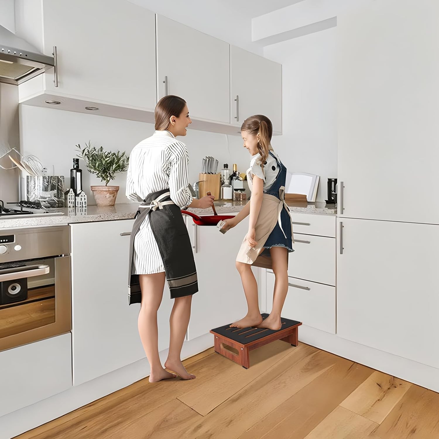 One Step Stool for Adults Seniors with NonSlip Rubber Stepping Surface, Heavy