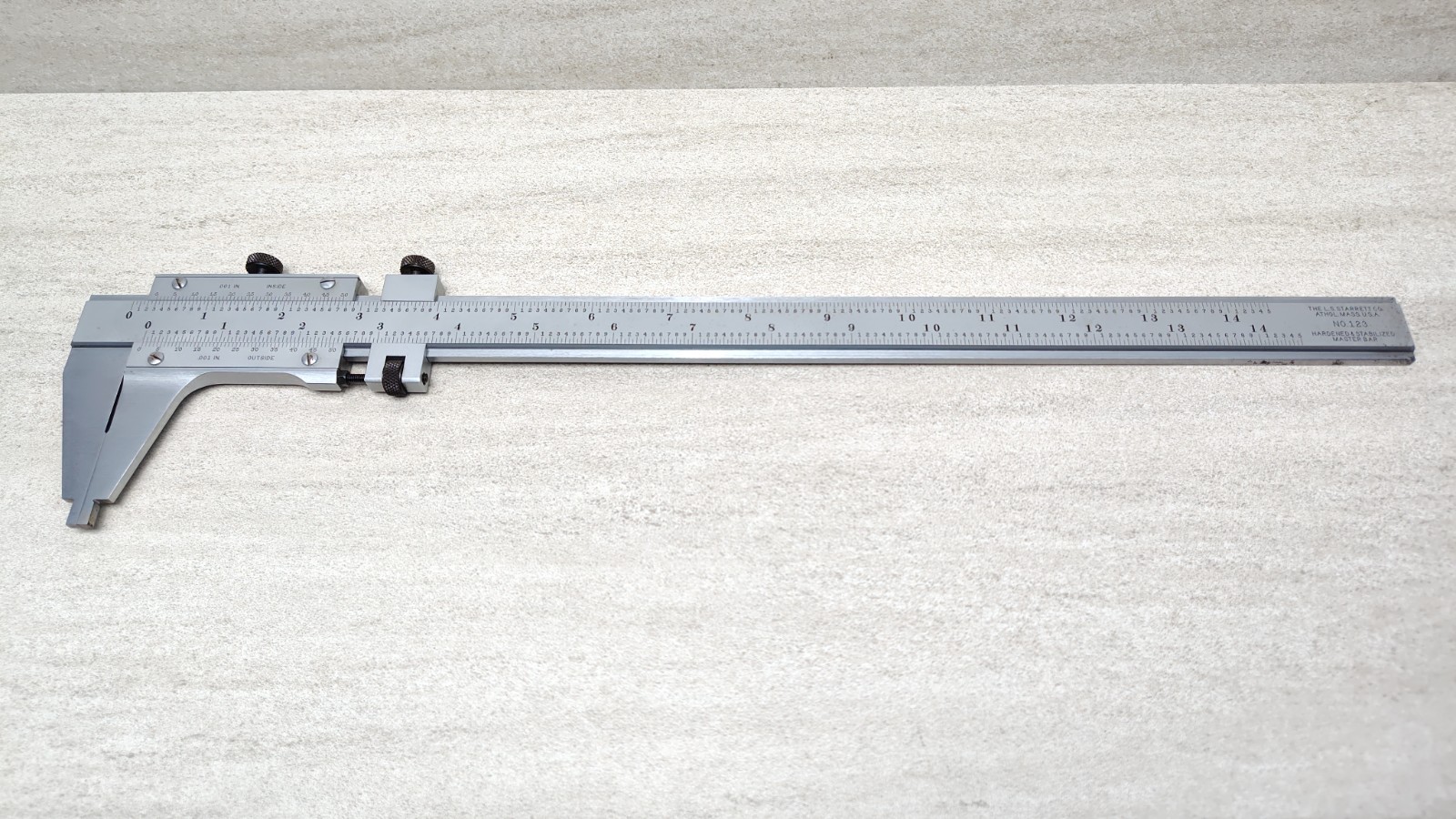 Starrett 123 14" Hardened & Stabilized Master Vernier Caliper