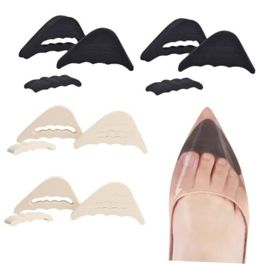Shoe Inserts, Foam Filler, 4 Pairs Adjustable Toe Inserts for Loose Shoes,