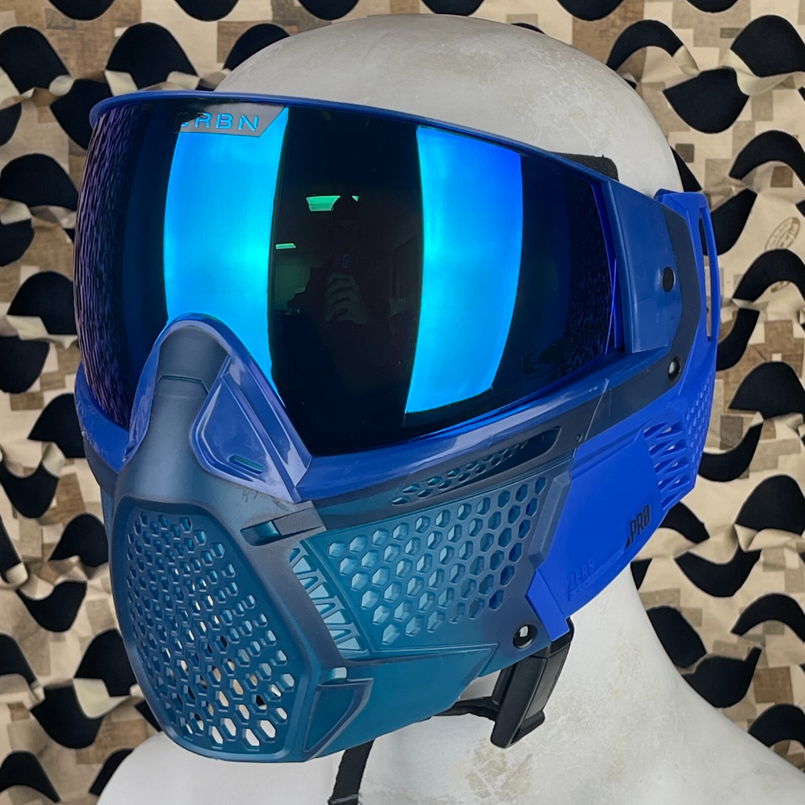 NEW Carbon CRBN Zero Pro Paintball Mask (More Coverage) - Tidal - Cyan Mirror