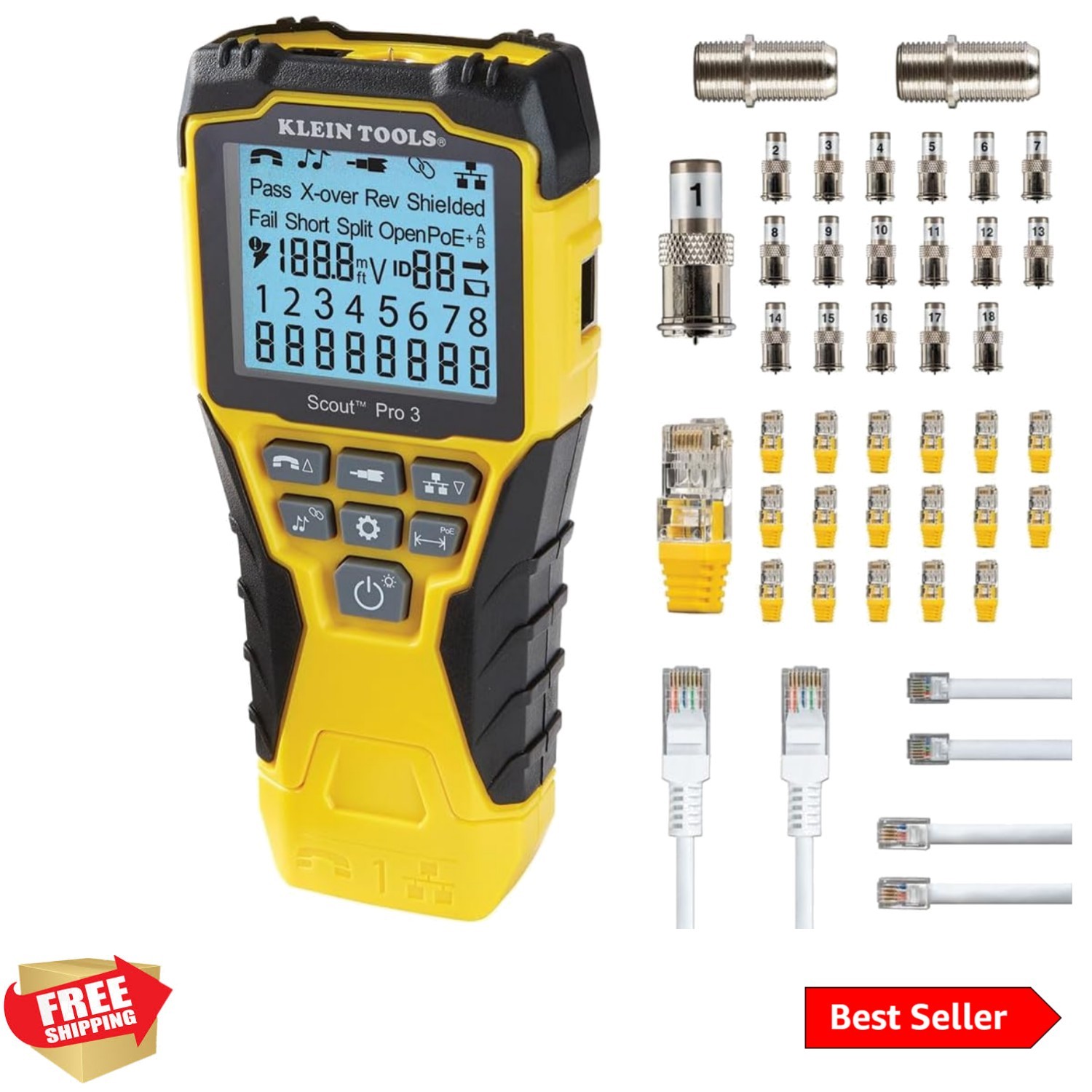 Klein Tools VDV Scout Pro 3 Cable Tester with Remote - Tests Voice, Data, Video