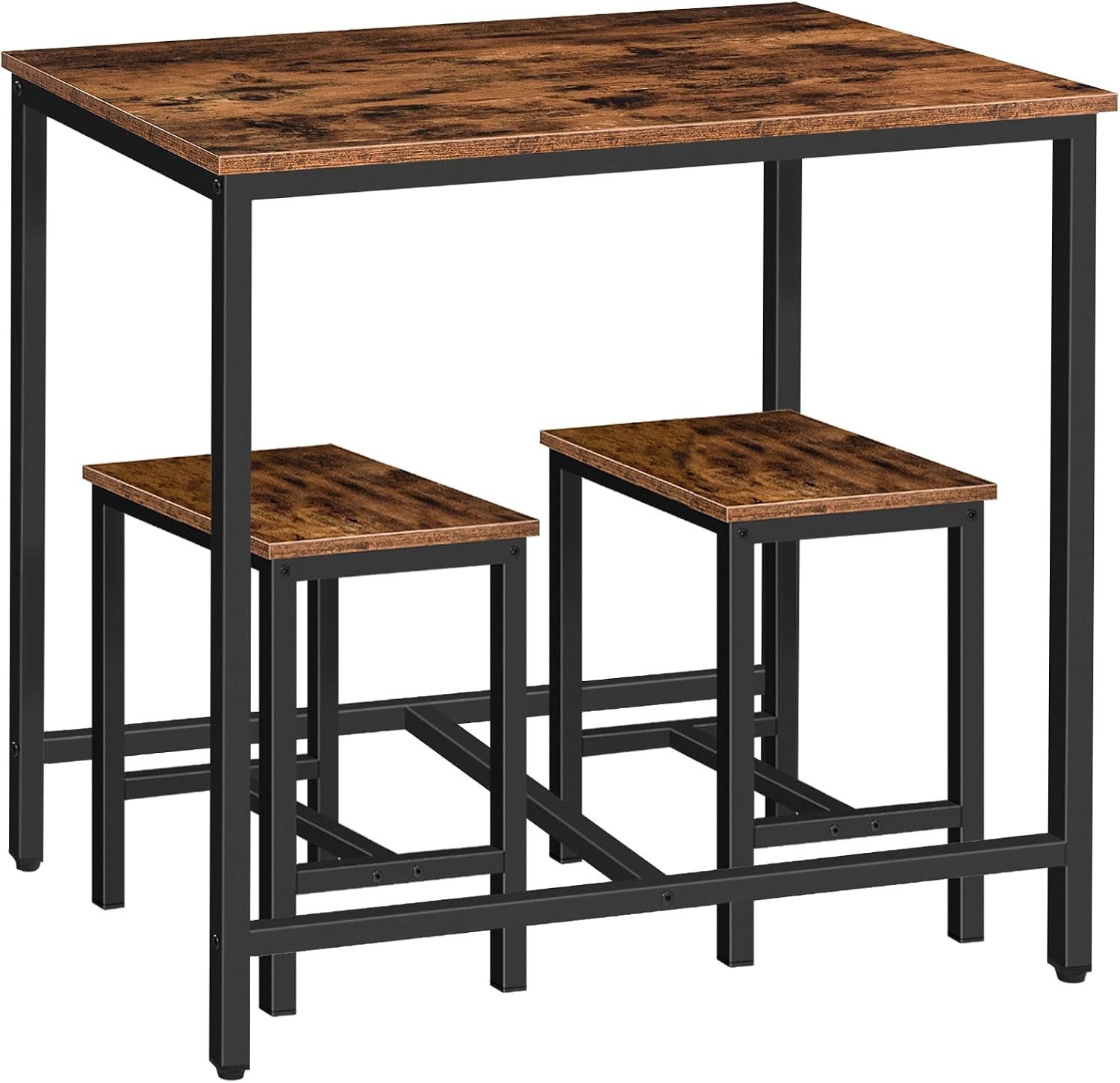 3-Piece Industrial Dining Table Set Kitchen Table Space Saving Dinette Kitchen