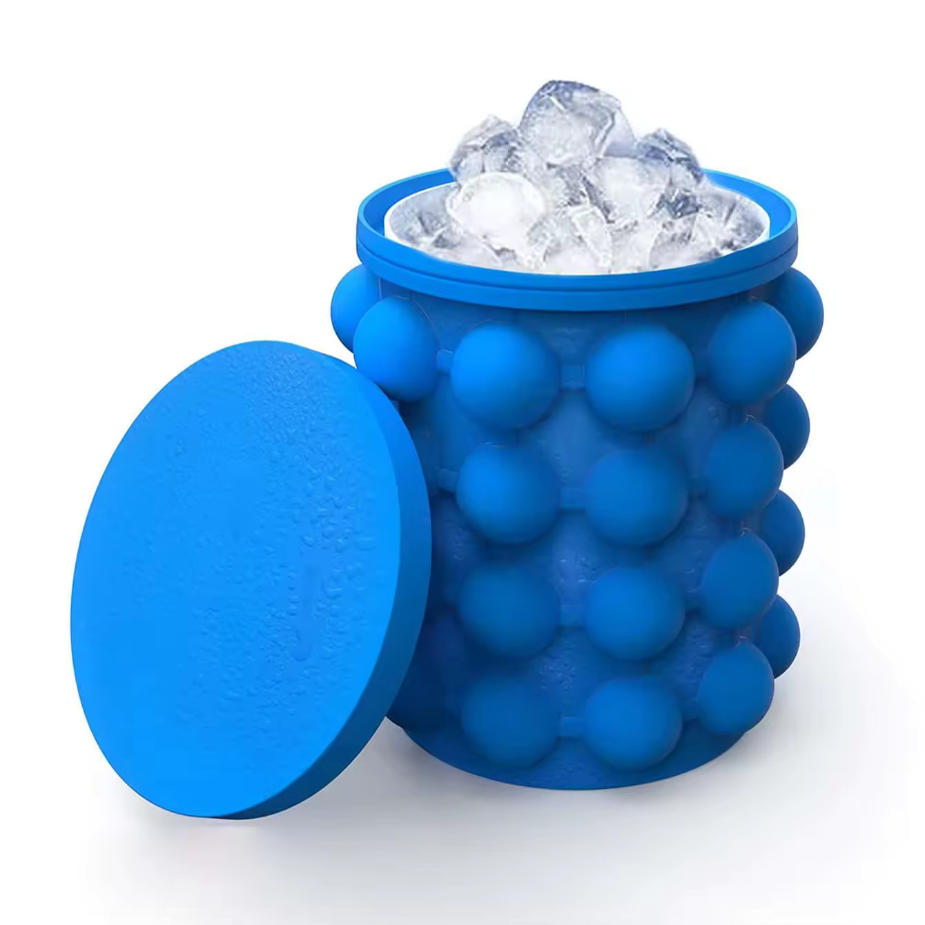 Portable Silicone Ice Cube Maker Bucket