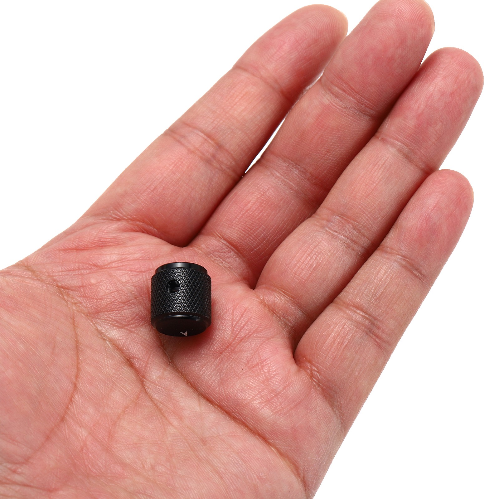 3 Pcs Aluminium Knobs, 1/4" (6mm) with Arrow Indicator, 1/2" Black