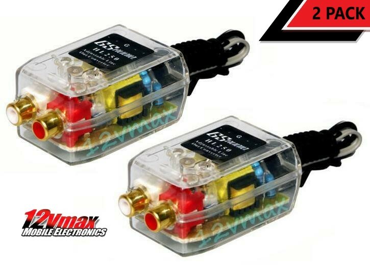 2Pcs High/Low Hi/Lo Wire to 2 RCA Stereo Speaker Adjustable Line Level Converter