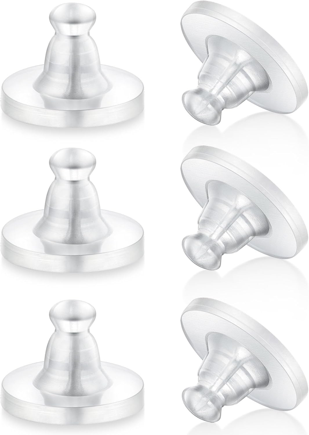 Earring Backs Rubber,100Pcs Soft Clear Earring Backs for Studs,Hypoallergenic Si