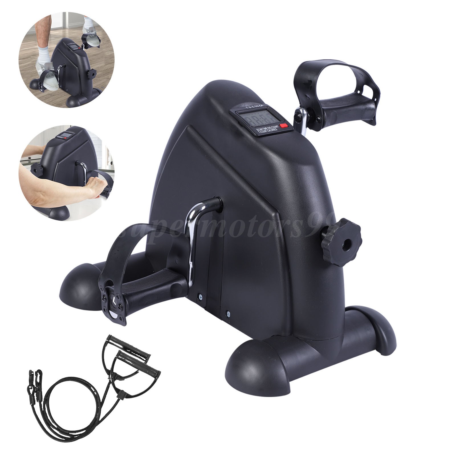 Under Desk Bike Pedal Exerciser Arm/Leg Exercise Portable Mini Bike LCD Display