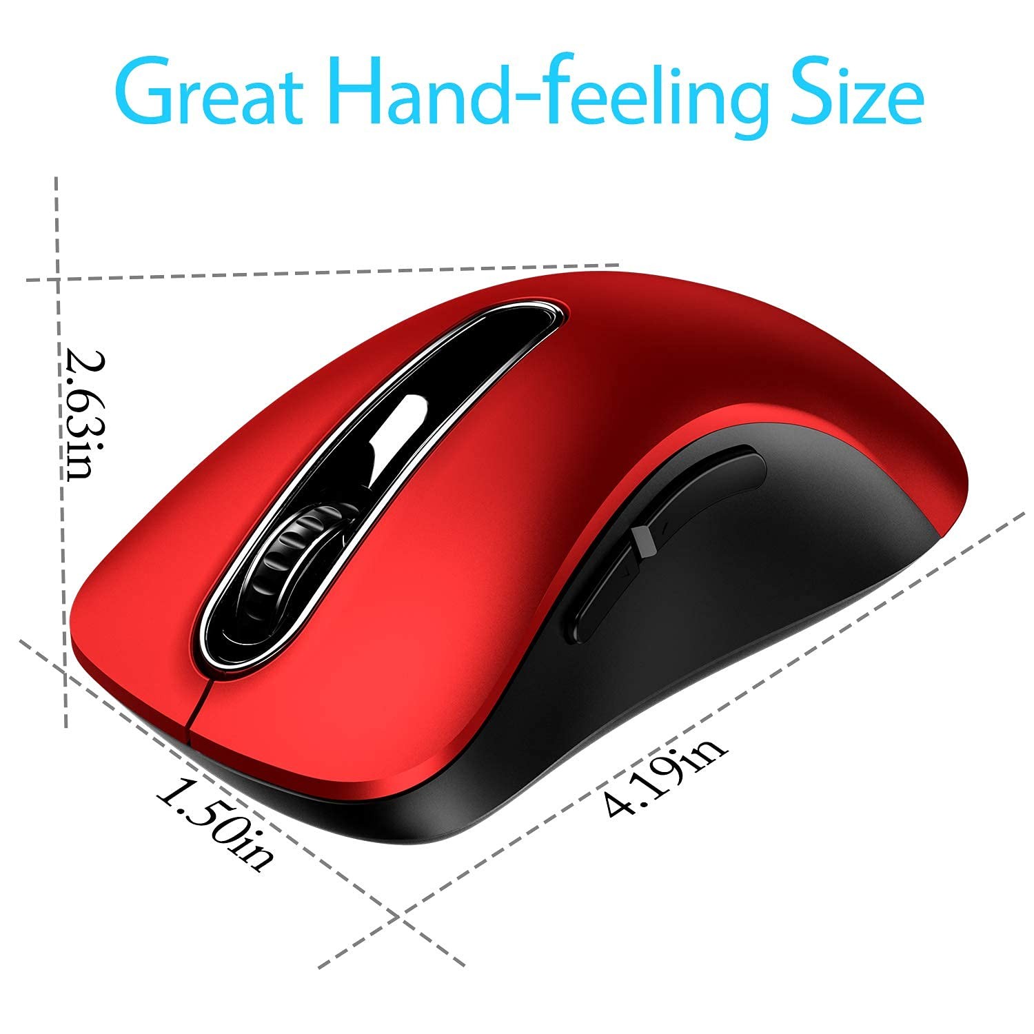 2.4G Wireless Mouse, 1400 DPI Mobile Optical Cordless Mouse with USB Receiver...